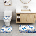 Tapis wc original trois pièces papillon bleu
