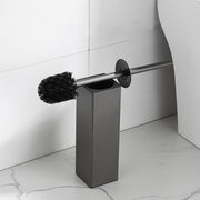 Brosse de toilette sur pied en aluminium rectangle